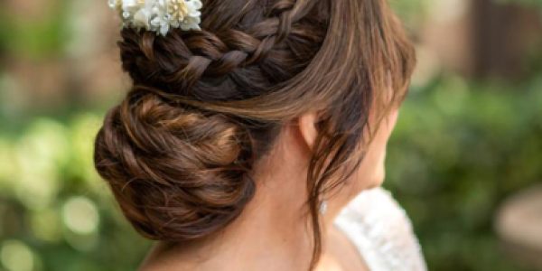 recogido con trenza para novia